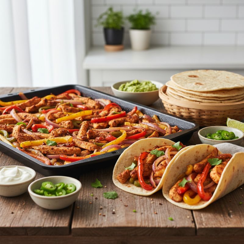 Sheet Pan Chicken Fajita Tacos