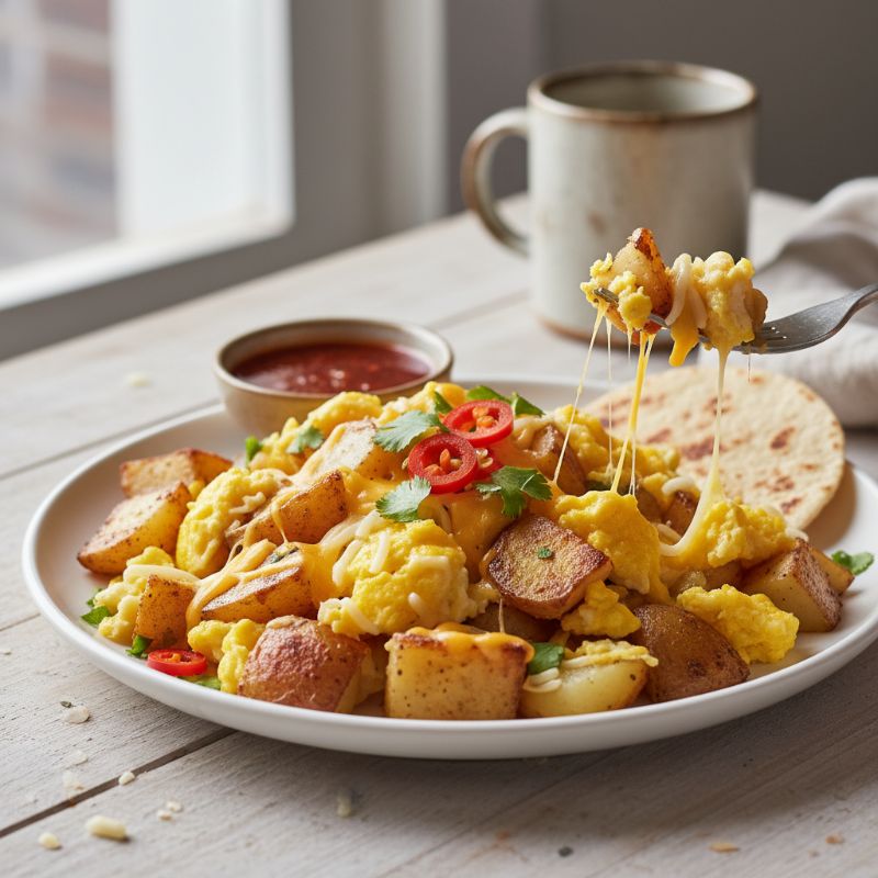 Austin-Style Potato, Egg, and Cheese Hash