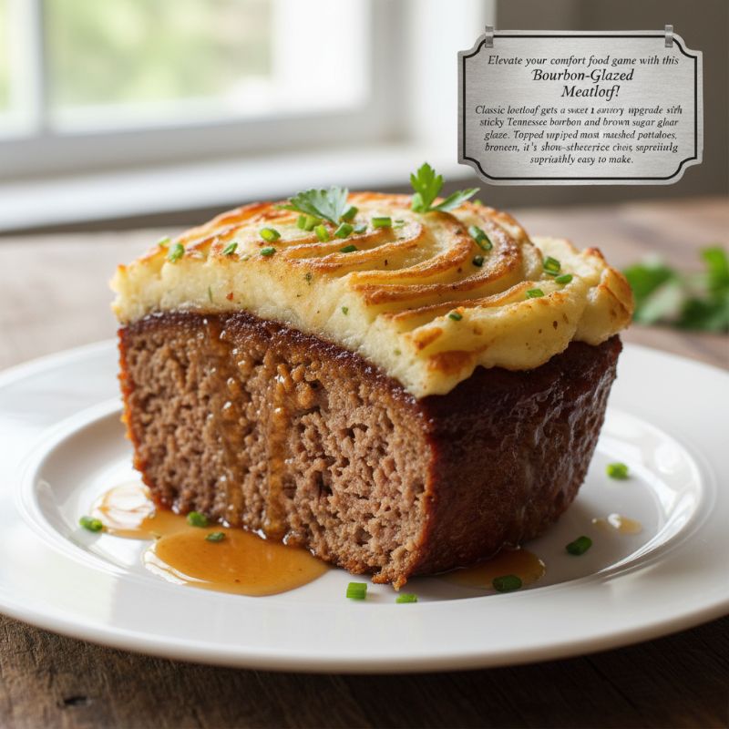 Bourbon-Glazed Meatloaf with Mashed Potato Frosting