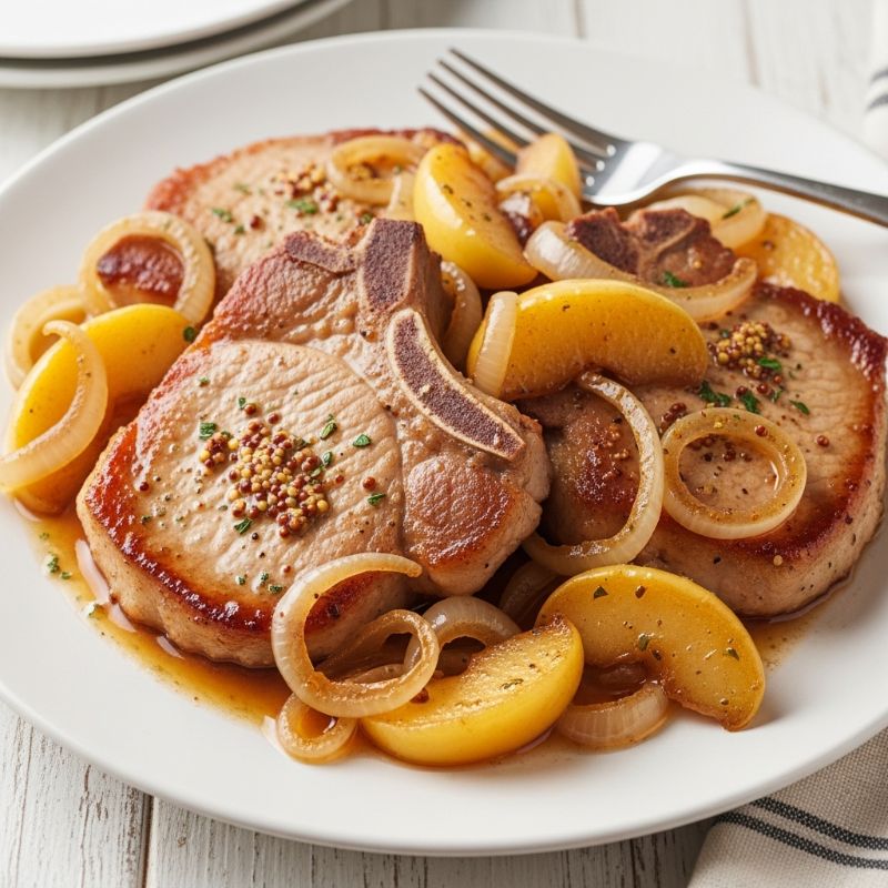 Pork Chops with Caramelized Apples and Onions