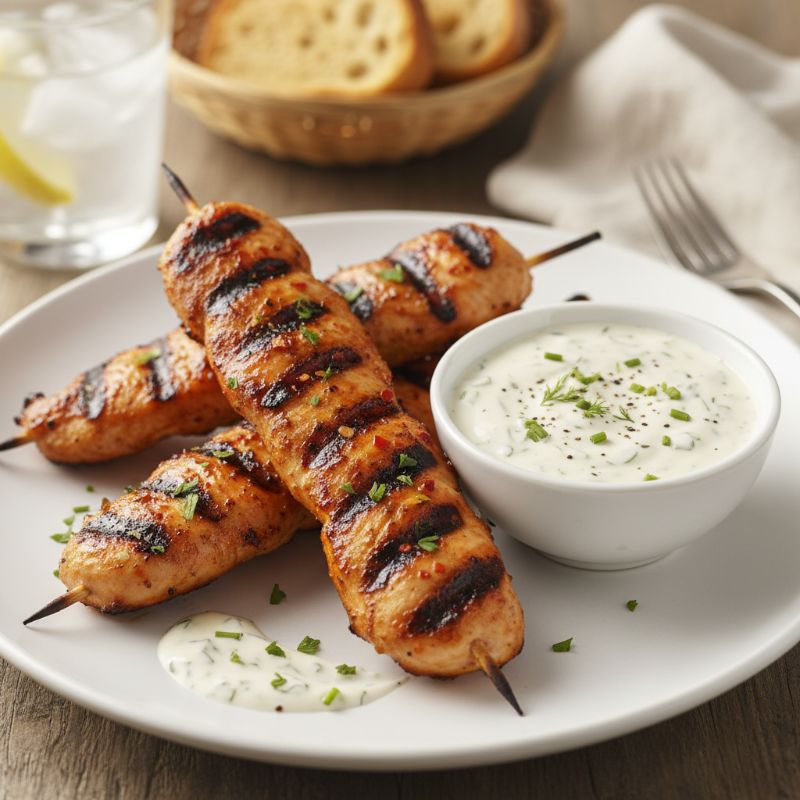 Grilled Chicken Tender Skewers with Ranch