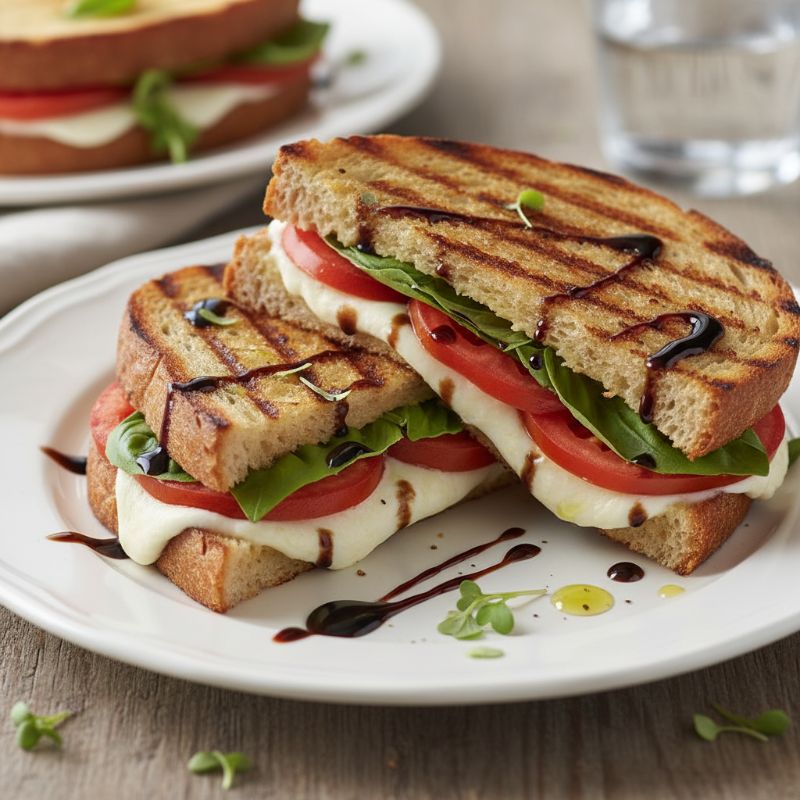 Grilled Caprese Panini with Balsamic Glaze