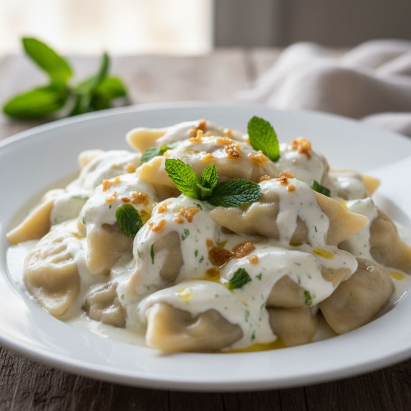 Shish Barak with Mint-Garlic Yogurt Sauce