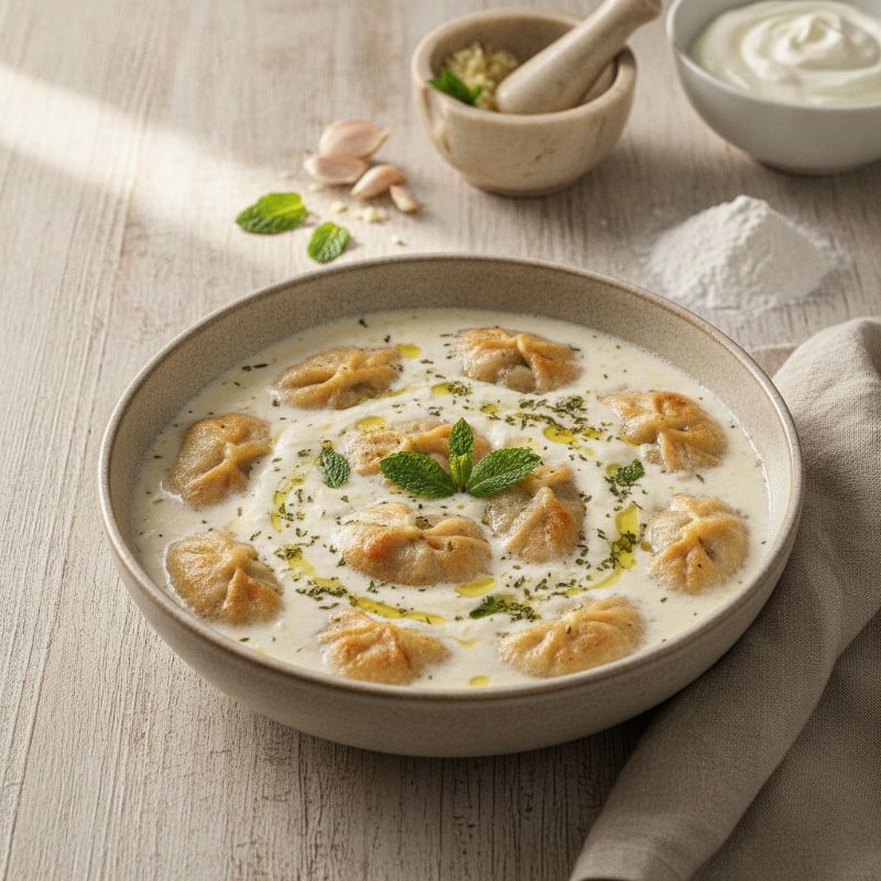 Shish Barak with Mint-Garlic Yogurt Sauce