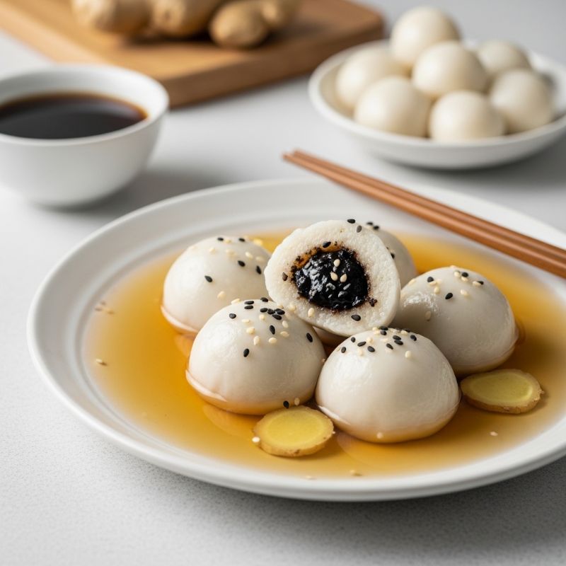 Sweet Sesame Tang Yuan (Glutinous Rice Balls)