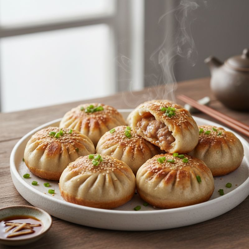 Shanghai Pan-Fried Pork Buns (Shengjian Bao)