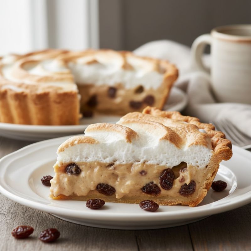 Sour Cream Raisin Pie with Meringue