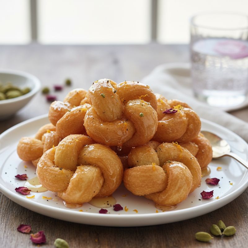 Cardamom-Kissed Chin Chin with Honey-Rosewater Glaze