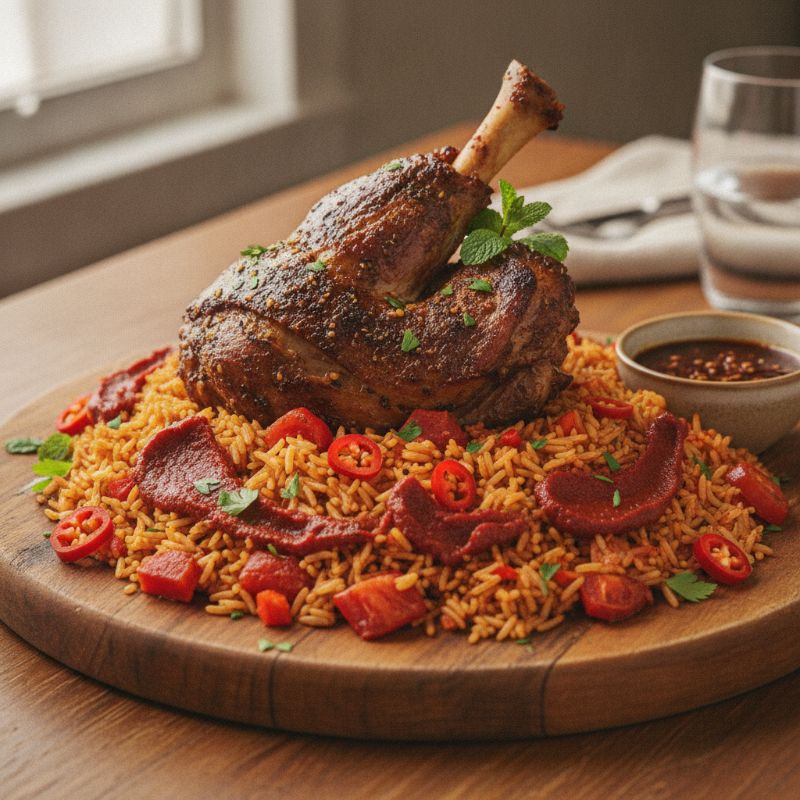 Lamb Ouzi Jollof Rice