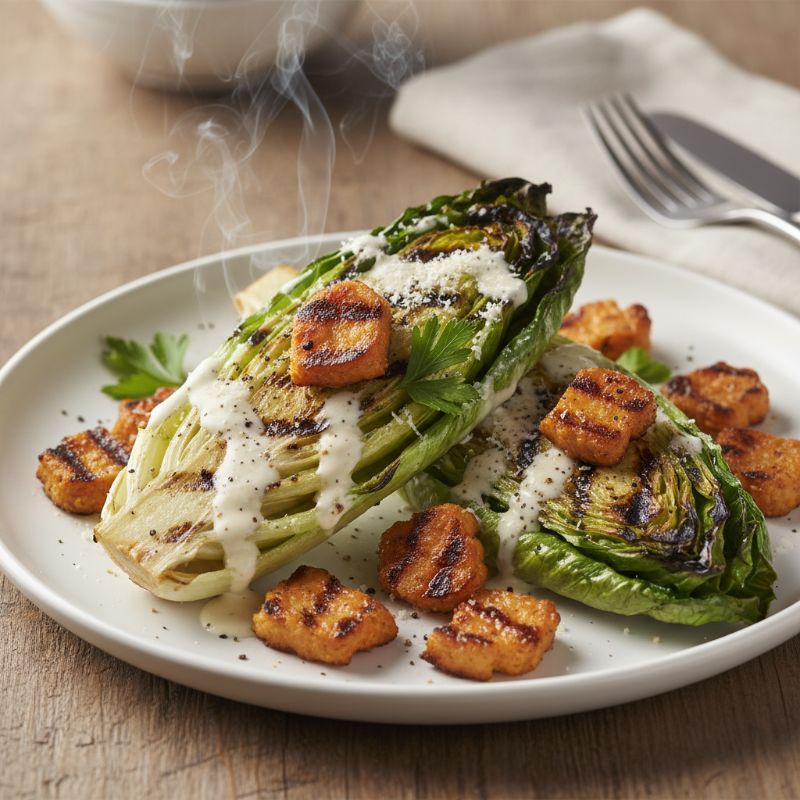 Grilled Caesar Salad with Asado Croutons