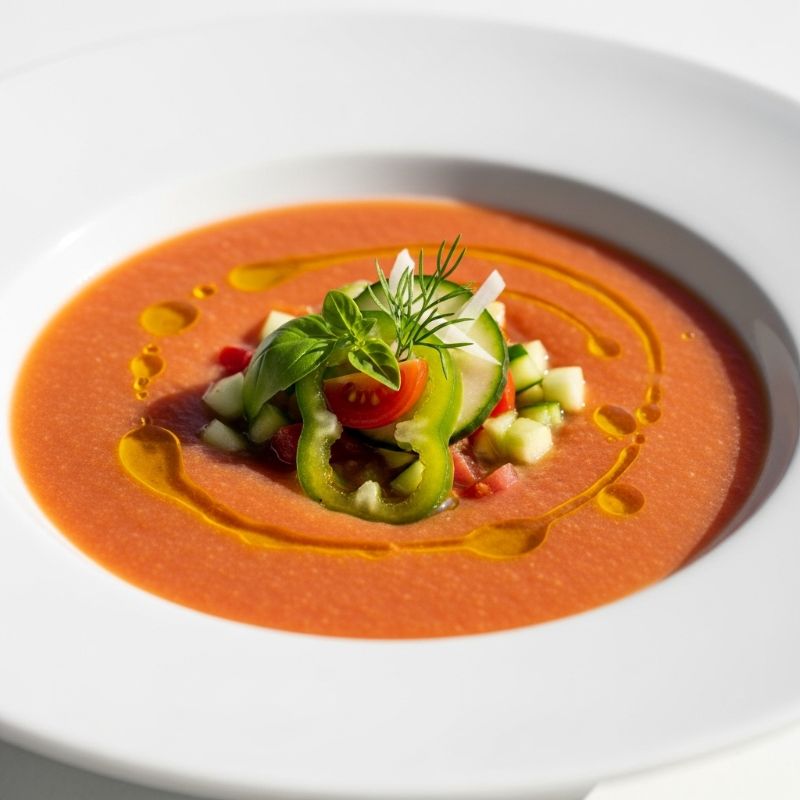 Aegean Gazpacho with Mastic-Infused Oil