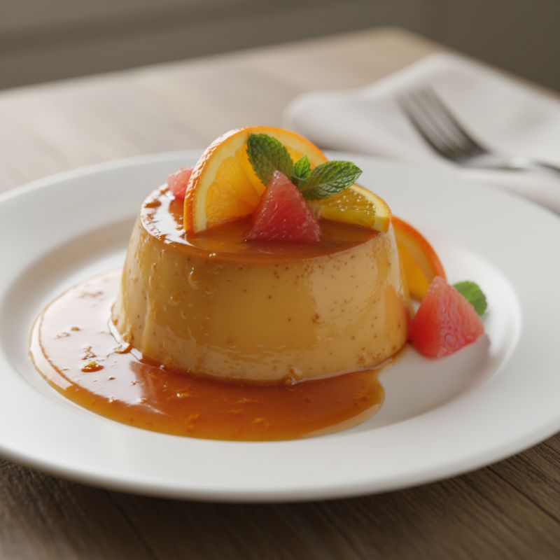 Valencian Orange Flan with Citrus Caramel