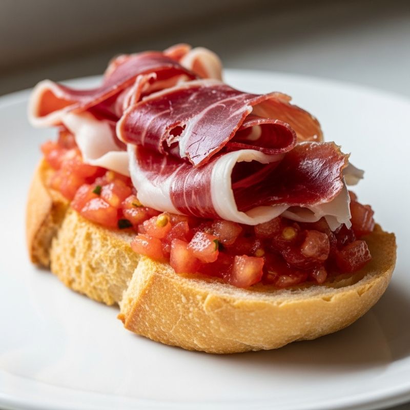 Tostada de Mollete with Grated Tomato and Jamón Ibérico