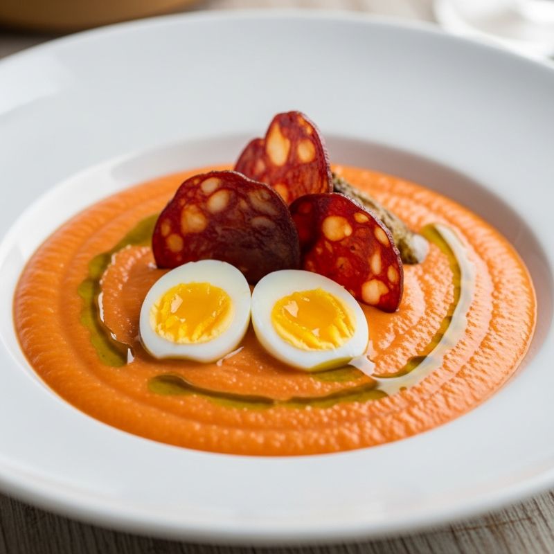 Salmorejo Cordobés with Quail Egg & Crispy Cecina
