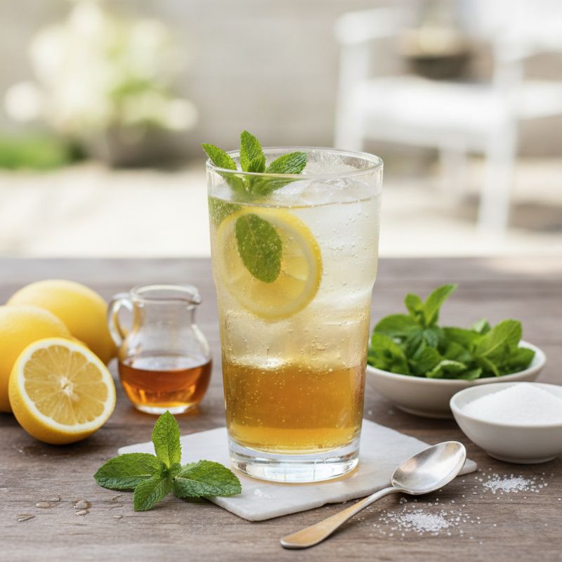 Sparkling Sherry-Mint Lemonade
