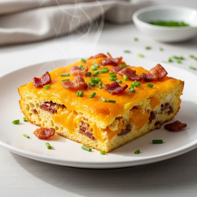 Keto Bacon Cheddar Breakfast Casserole