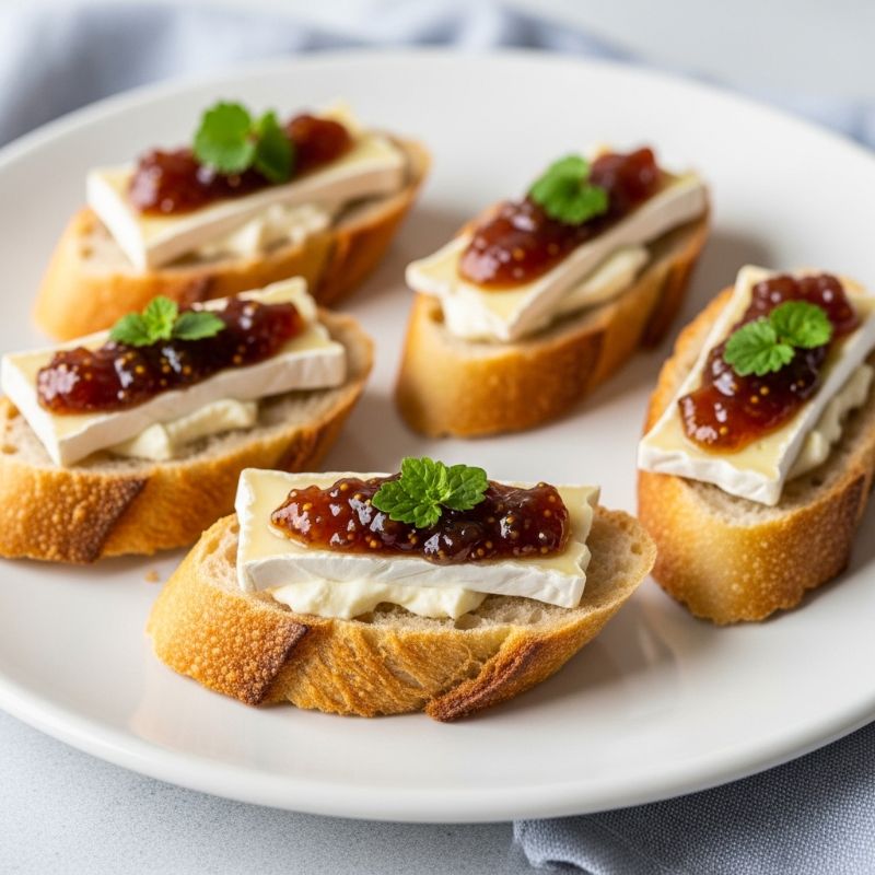 Pain d'Épi Tartines with Brie and Fig Jam