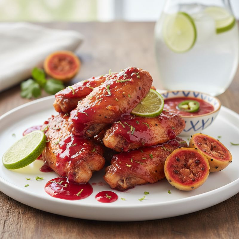 Prickly Pear Glazed Chicken Wings