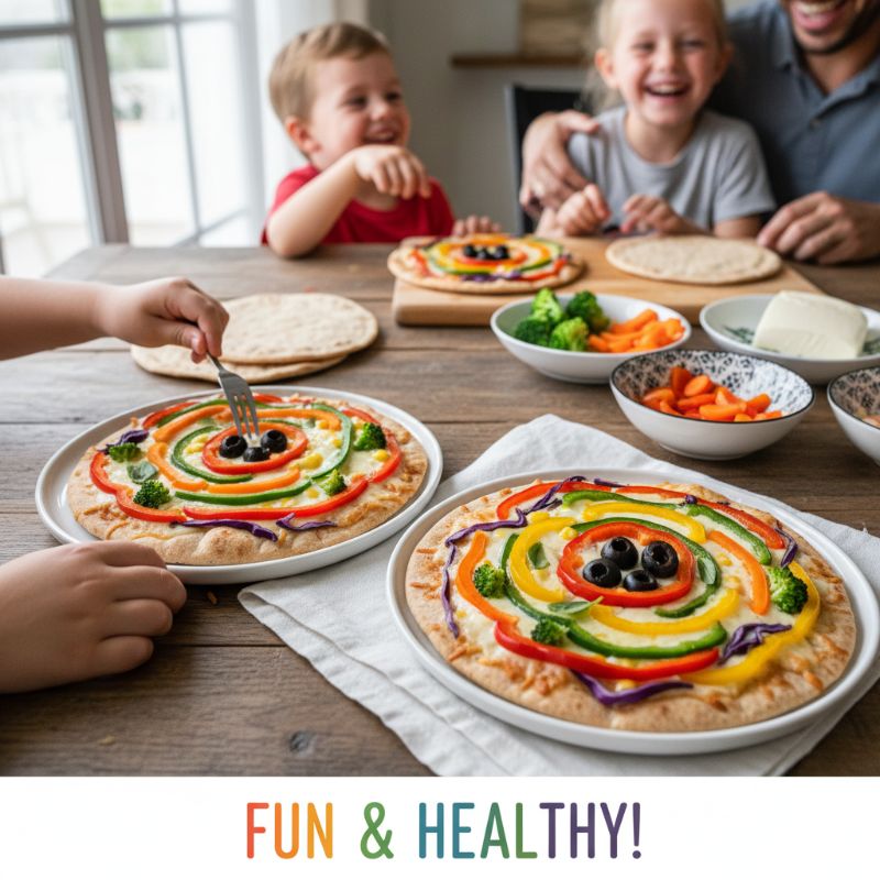 Rainbow Veggie Pita Pizzas