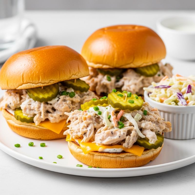 Slow-Cooker Ranch Chicken Sandwiches