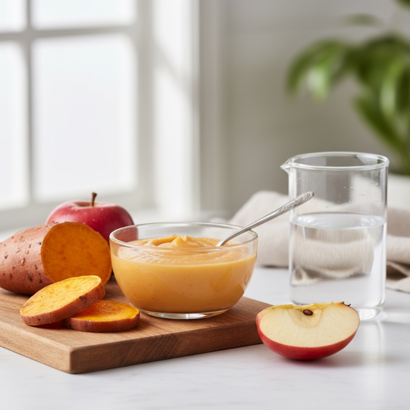 First Pureed Sweet Potato & Apple