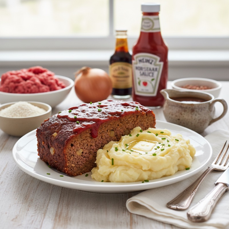 Classic Meatloaf and Creamy Mashed Potatoes