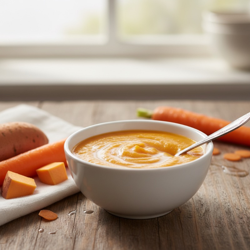 Nutrient-Rich Sweet Potato & Carrot Baby Puree