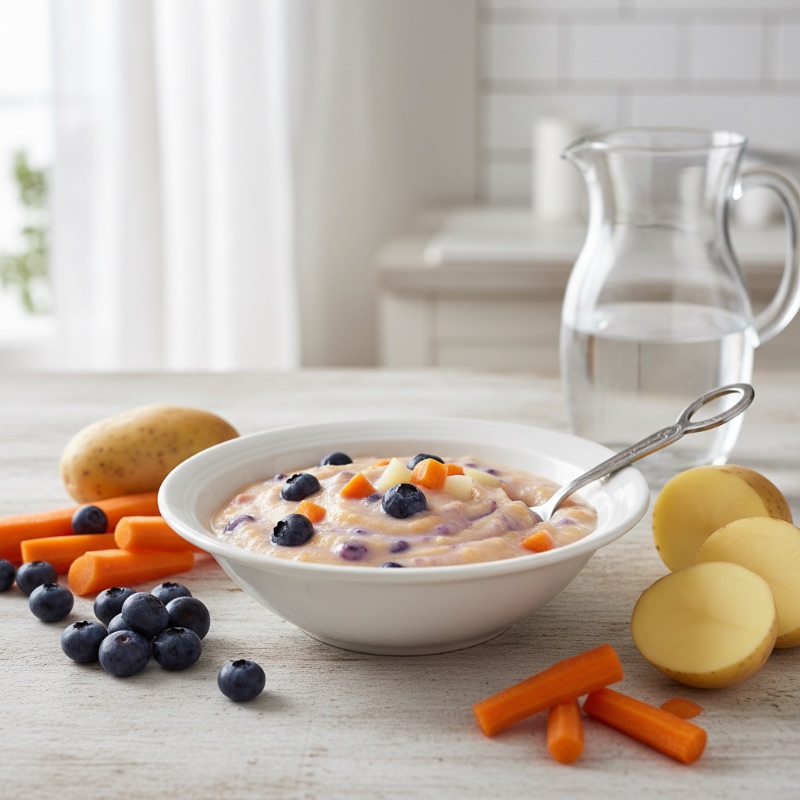 Wholesome Baby Mash with Blueberries, Carrots, and Potatoes