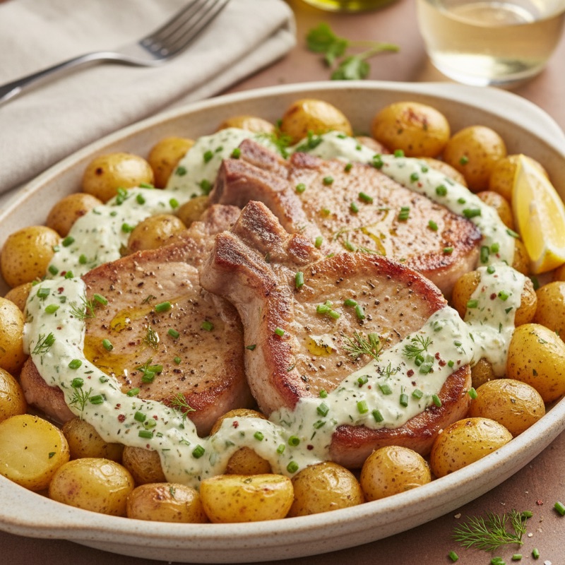 Creamy Ranch Pork Chops and Potatoes