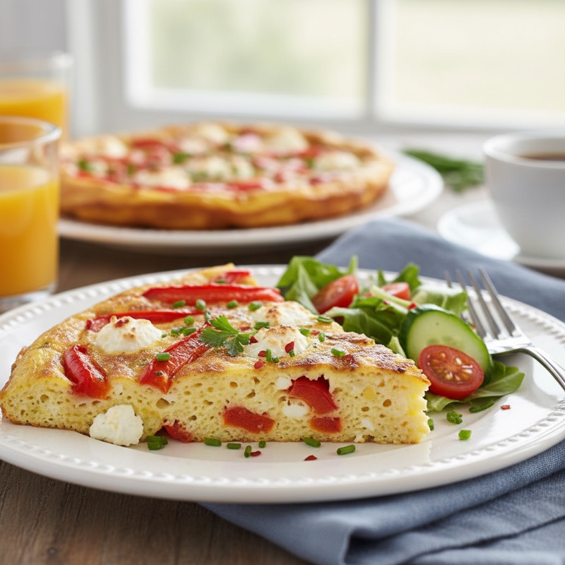 Roasted Red Pepper & Cottage Cheese Frittata