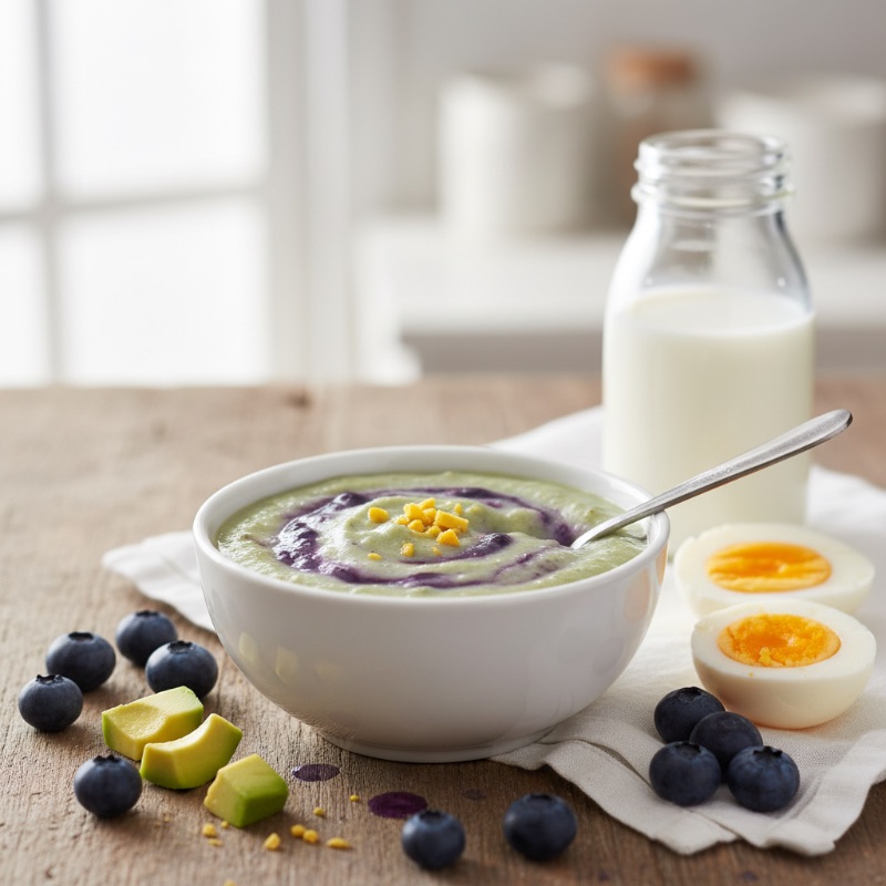 Wholesome Egg, Avocado & Blueberry Baby Puree