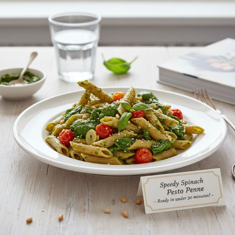 Speedy Spinach Pesto Penne