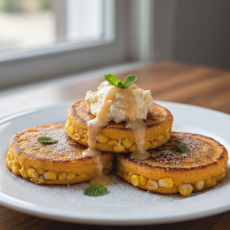 Sweet Corn Arepas with Whipped Maple Butter