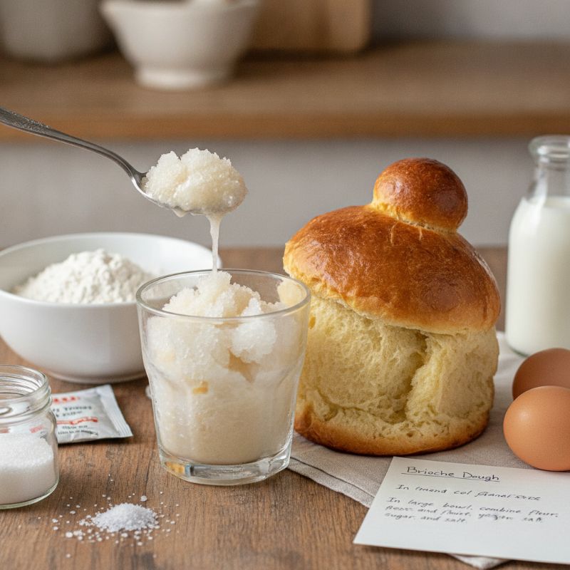 Brioche col Tuppo with Almond Granita