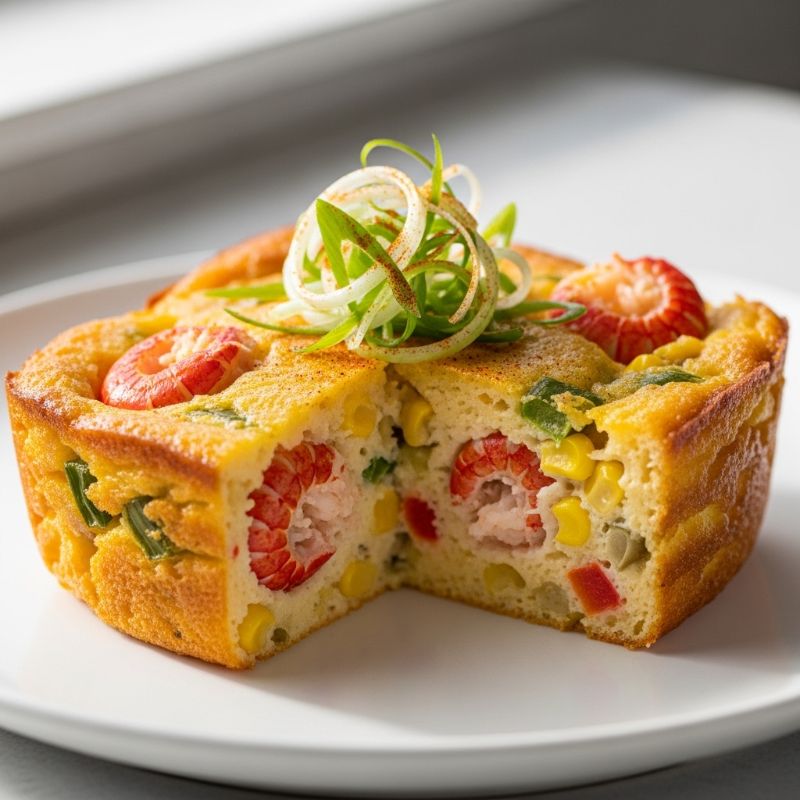 Savory Crawfish Cornbread Pudding