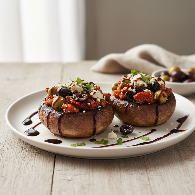 Mediterranean Roasted Portobello Mushrooms