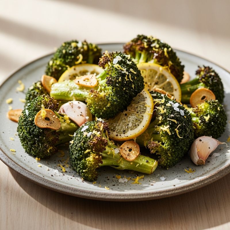 Crispy Air Fryer Broccoli with Garlic and Lemon