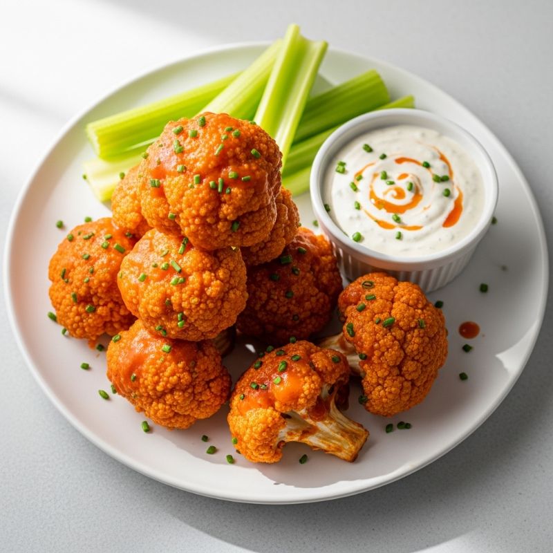 Crispy Air Fryer Buffalo Cauliflower Wings