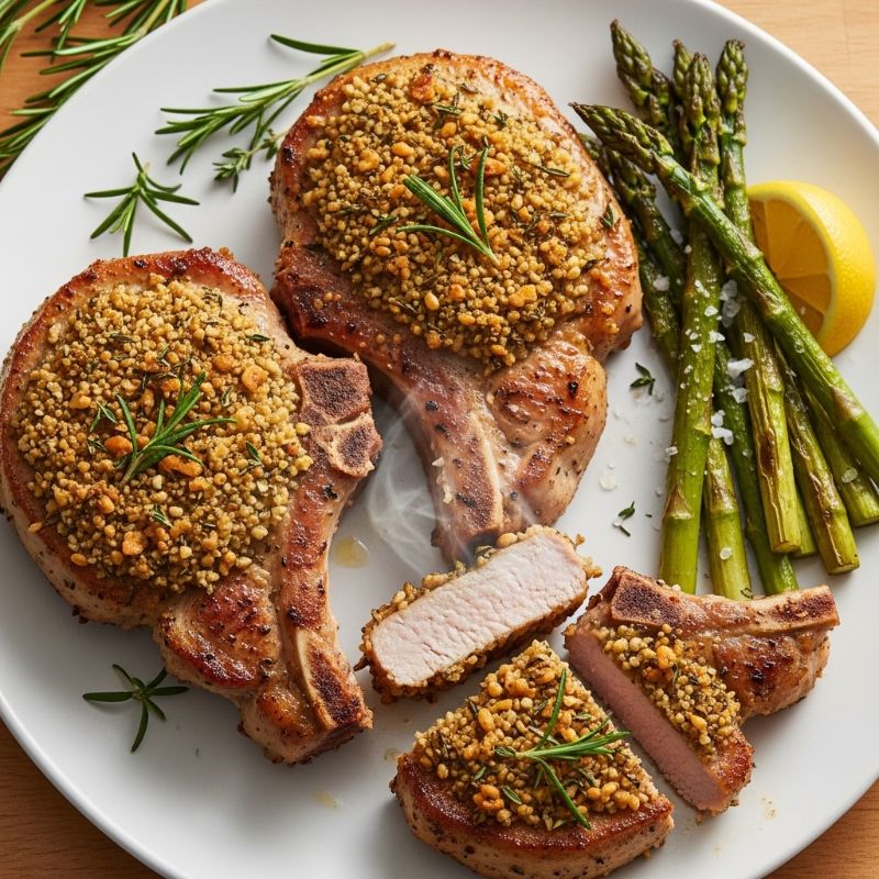 Air Fryer Herb Crusted Pork Chops