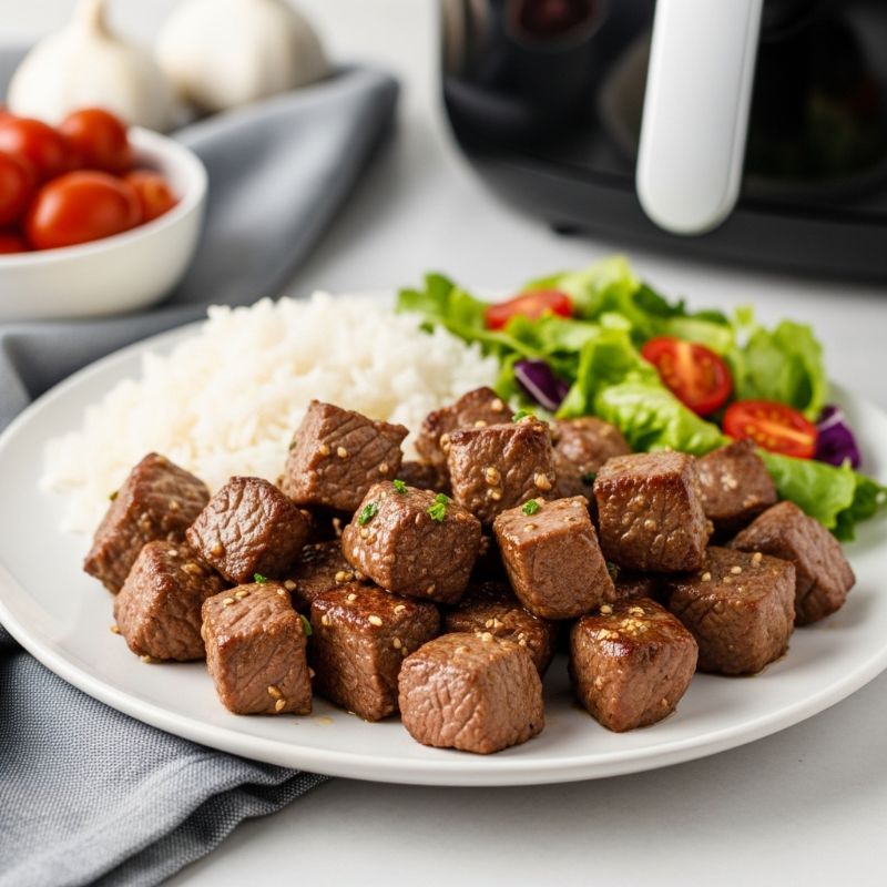 Air Fryer Garlic Butter Steak Bites