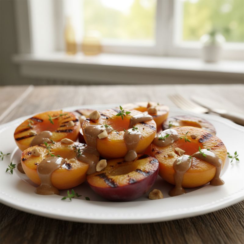 Grilled Stone Fruit with Brunost Glaze