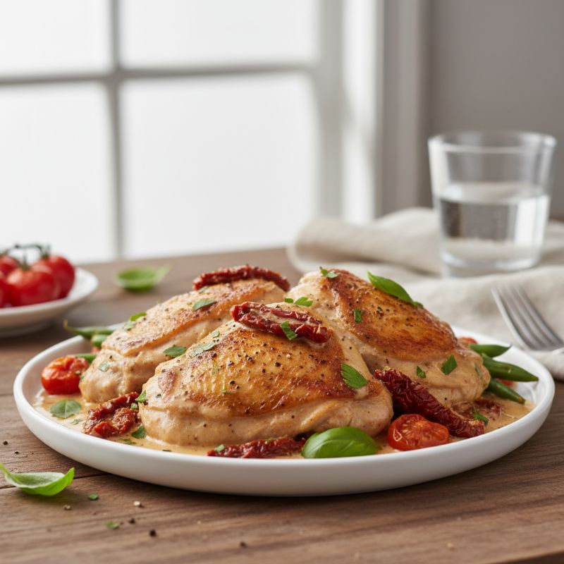 Creamy, Sun-Dried Tomato Chicken Thighs