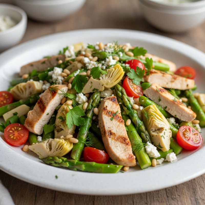 Healthy Asparagus Chicken Artichoke Salad Recipe