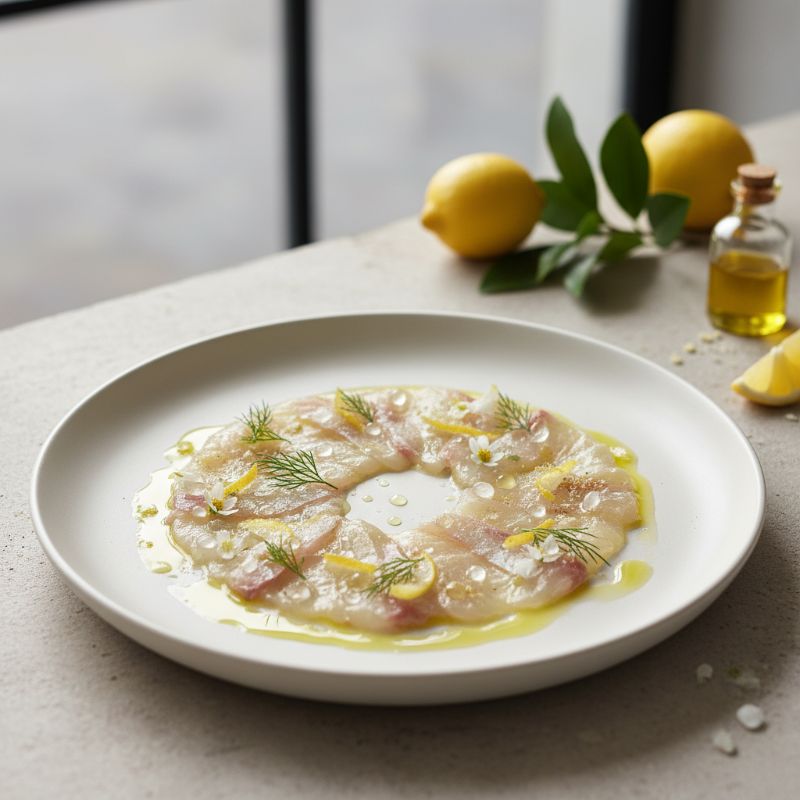 Sea Bass Crudo with Mastiha & Lemon