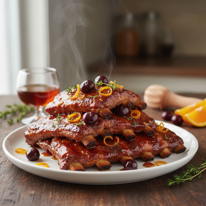 Brandy Old Fashioned Sweet Glazed Ribs