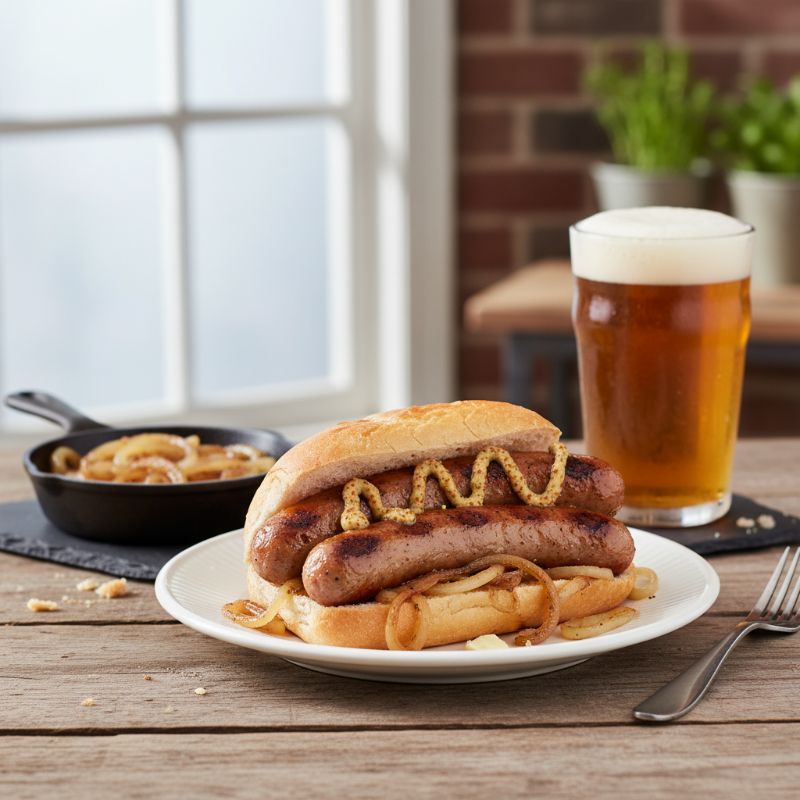 Beer-Braised Sheboygan Brats