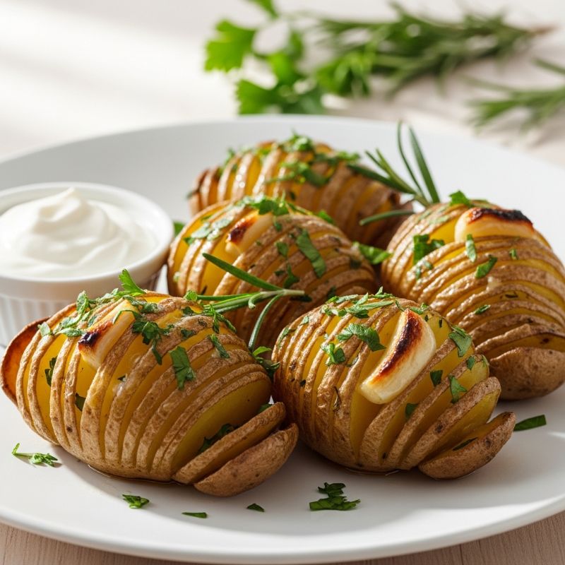 Garlic Herb Hasselback Potatoes