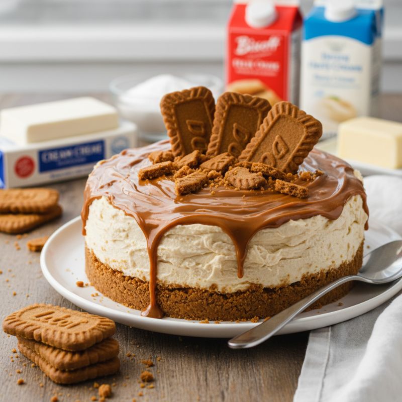 Viral Biscoff No-Bake Cheesecake