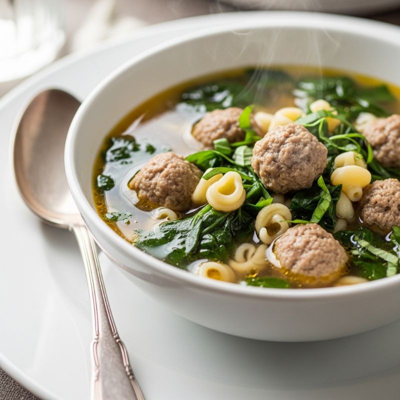 Italian Wedding Soup with Mini Meatballs