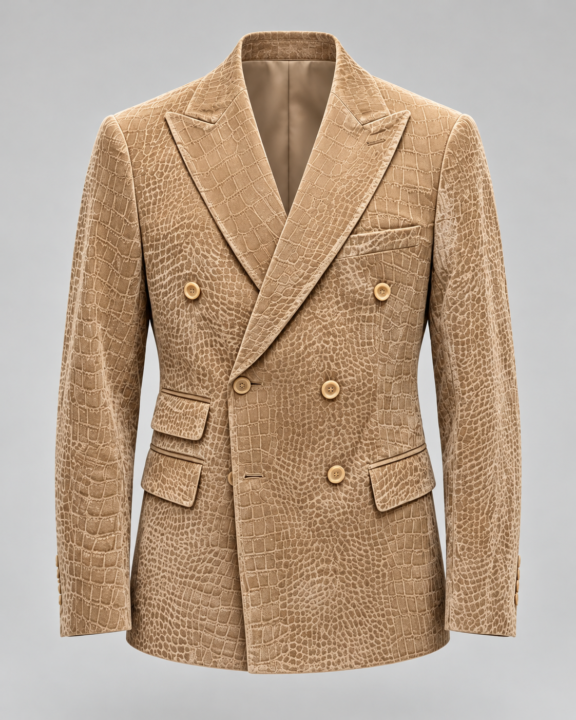 ROYAL SAND CROCODILE-TEXTURED SUIT